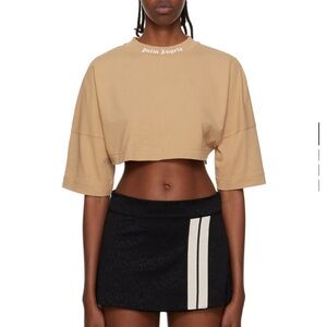 Tan Palm Angels Cropped T-Shirt